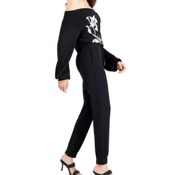 Off-The-Shoulder Blouson Jumpsuit - Picture 2 of 4